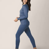 Jane Nursing Pajama Set | Slate Blue | Milk & Baby
