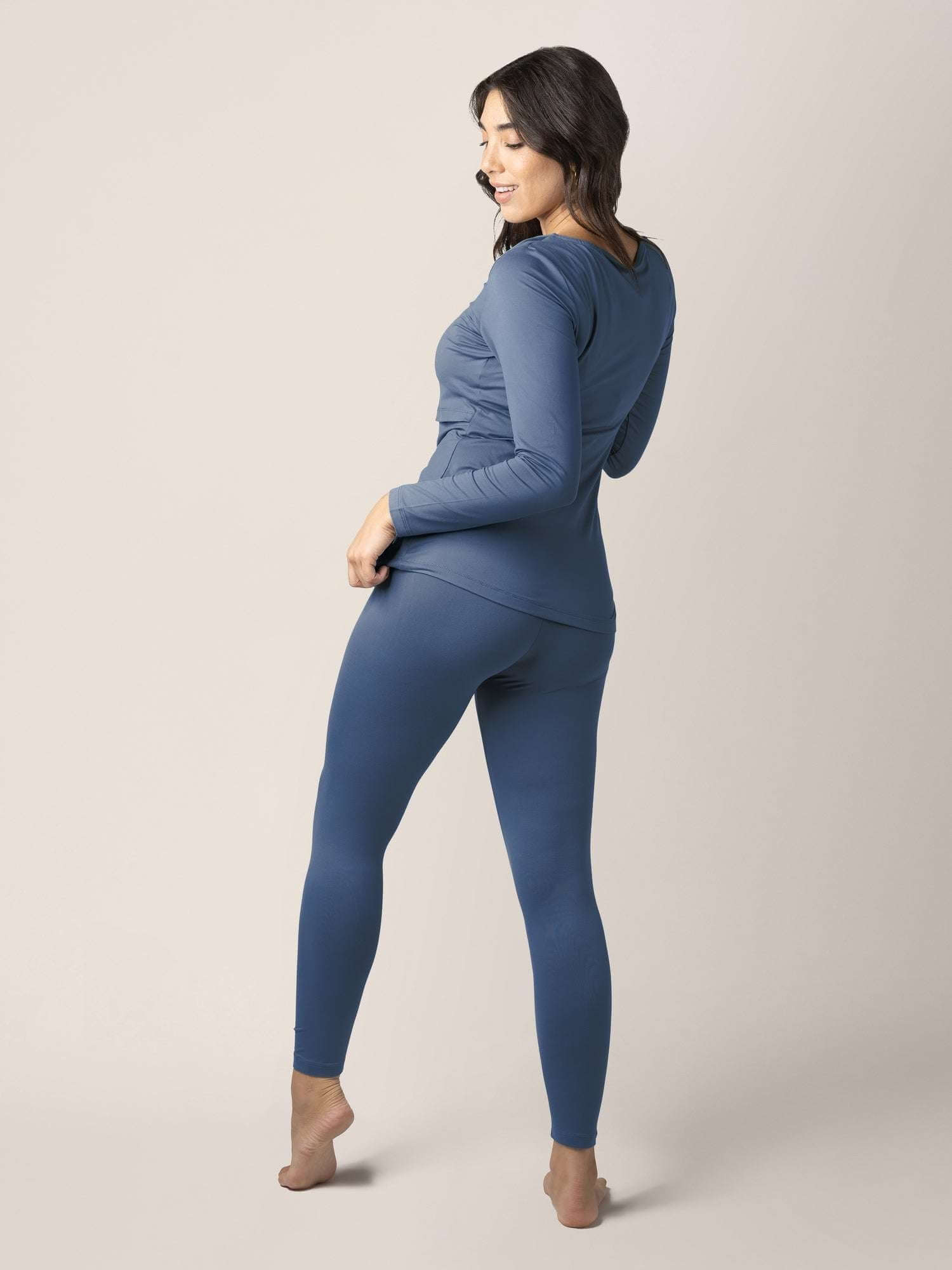 Jane Nursing Pajama Set | Slate Blue | Milk & Baby