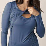 Jane Nursing Pajama Set | Slate Blue | Milk & Baby