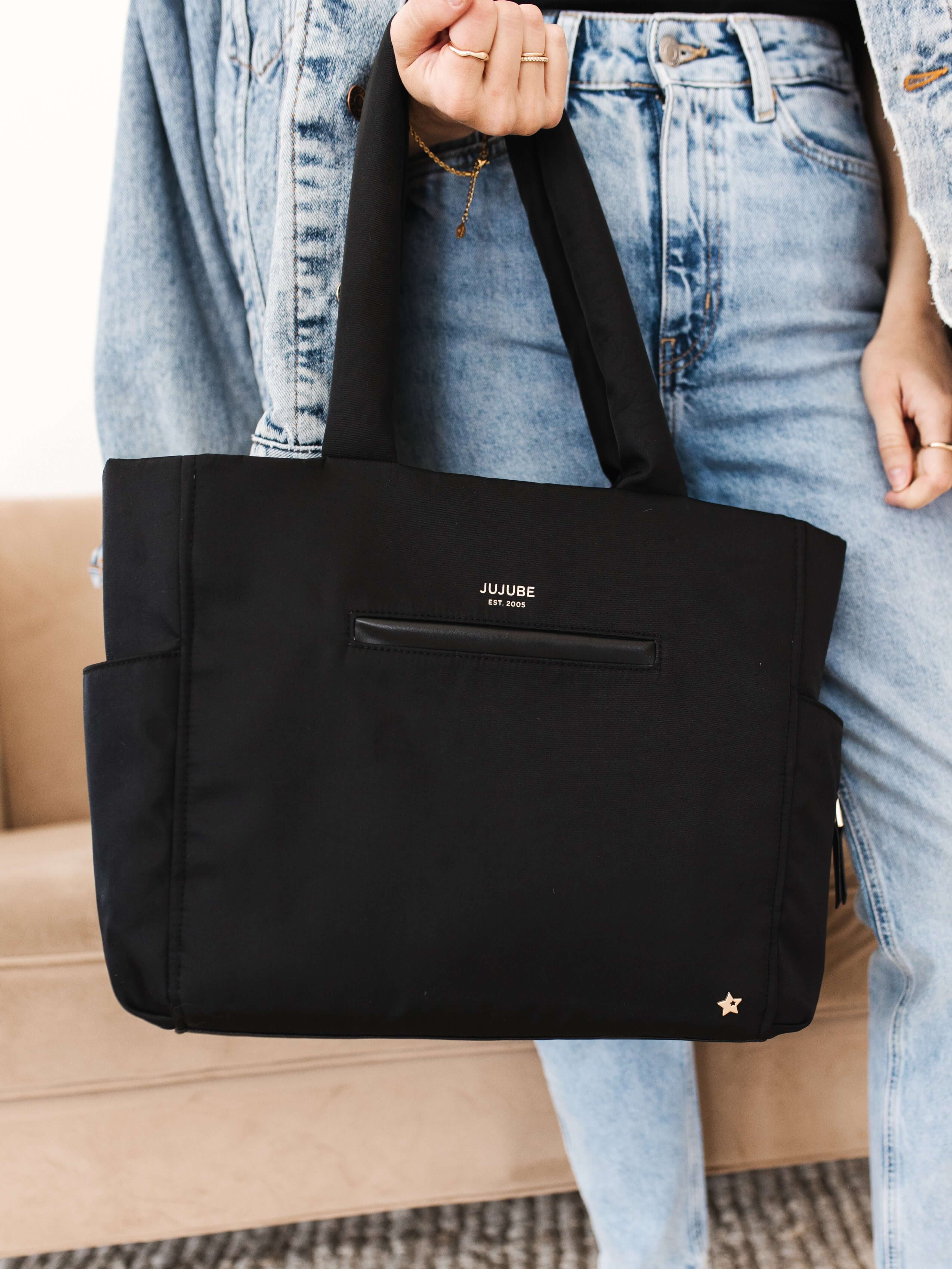 Utility-Strap Tote Diaper Bag - Black | Milk & Baby
