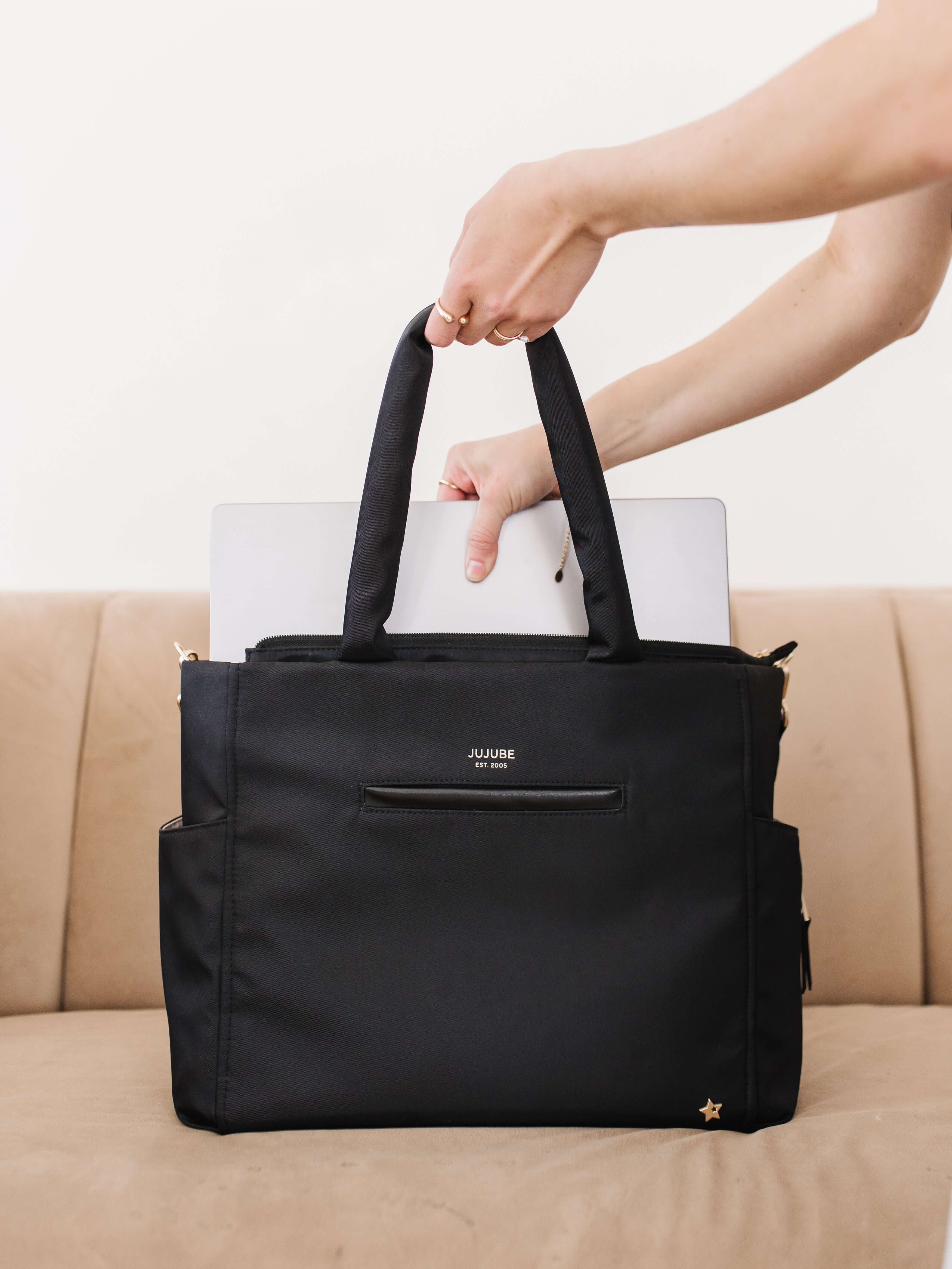 Utility-Strap Tote Diaper Bag - Black | Milk & Baby