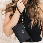 3-Piece Pouch Clutch Purse Set | Black | Milk & Baby