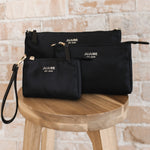 3-Piece Pouch Clutch Purse Set | Black | Milk & Baby