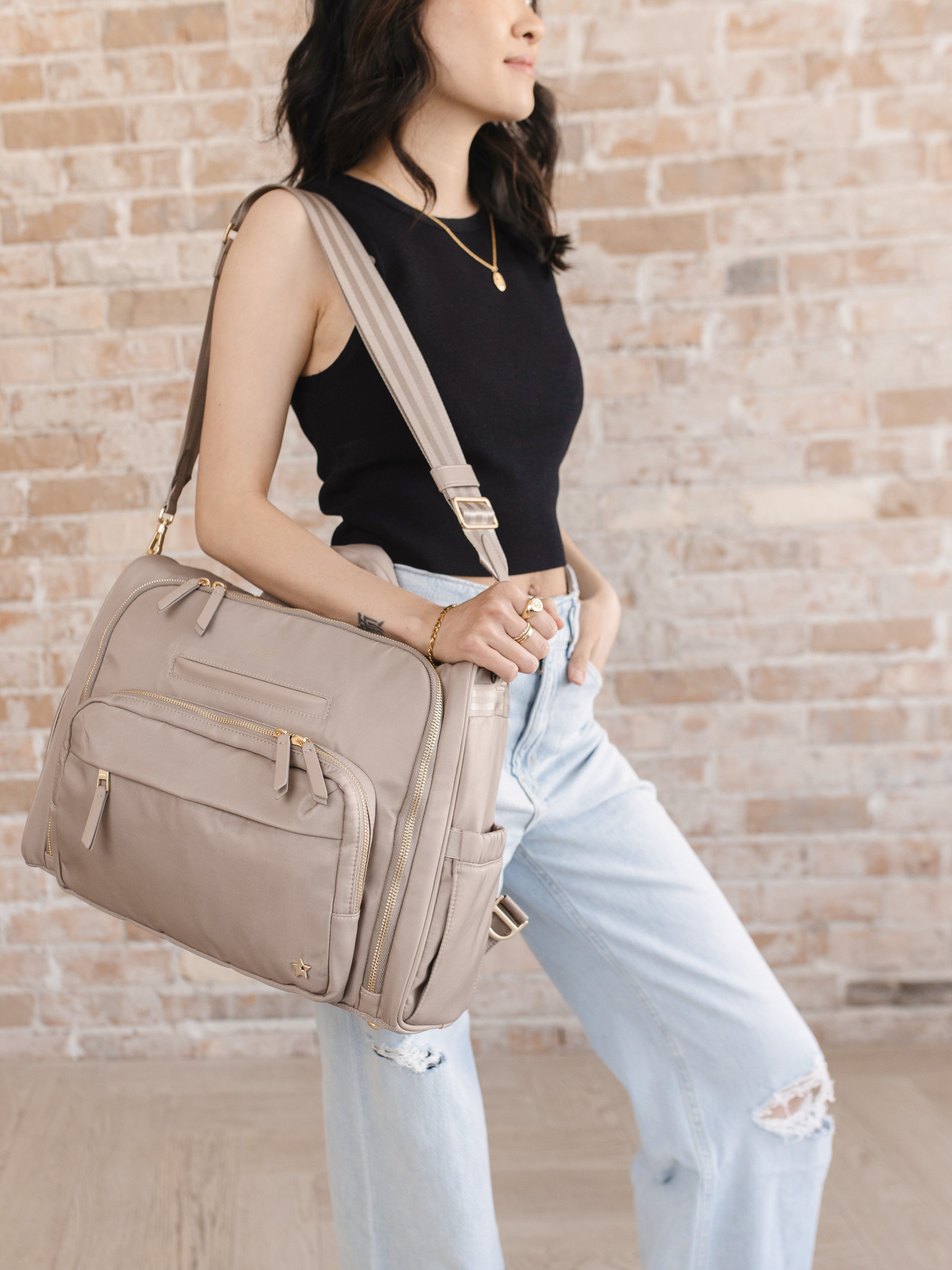 Satchel Diaper Bag - Taupe | Milk & Baby
