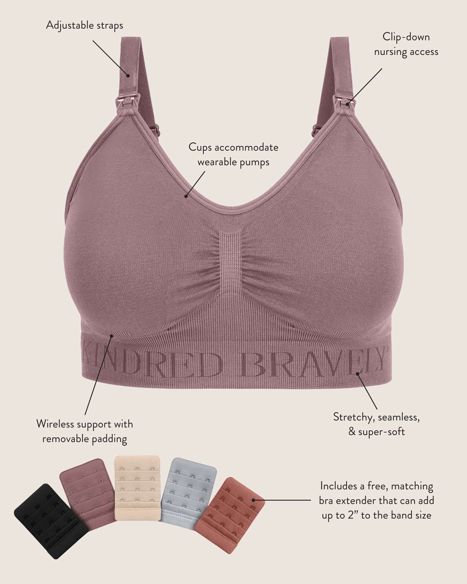 Simply Sublime® Nursing Bra | Redwood | Milk & Baby