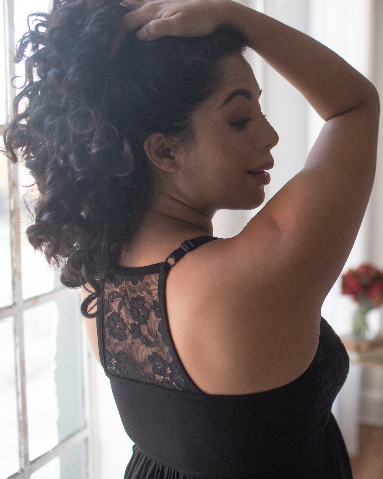 Lucille Maternity & Nursing Nightgown | Black | Milk & Baby