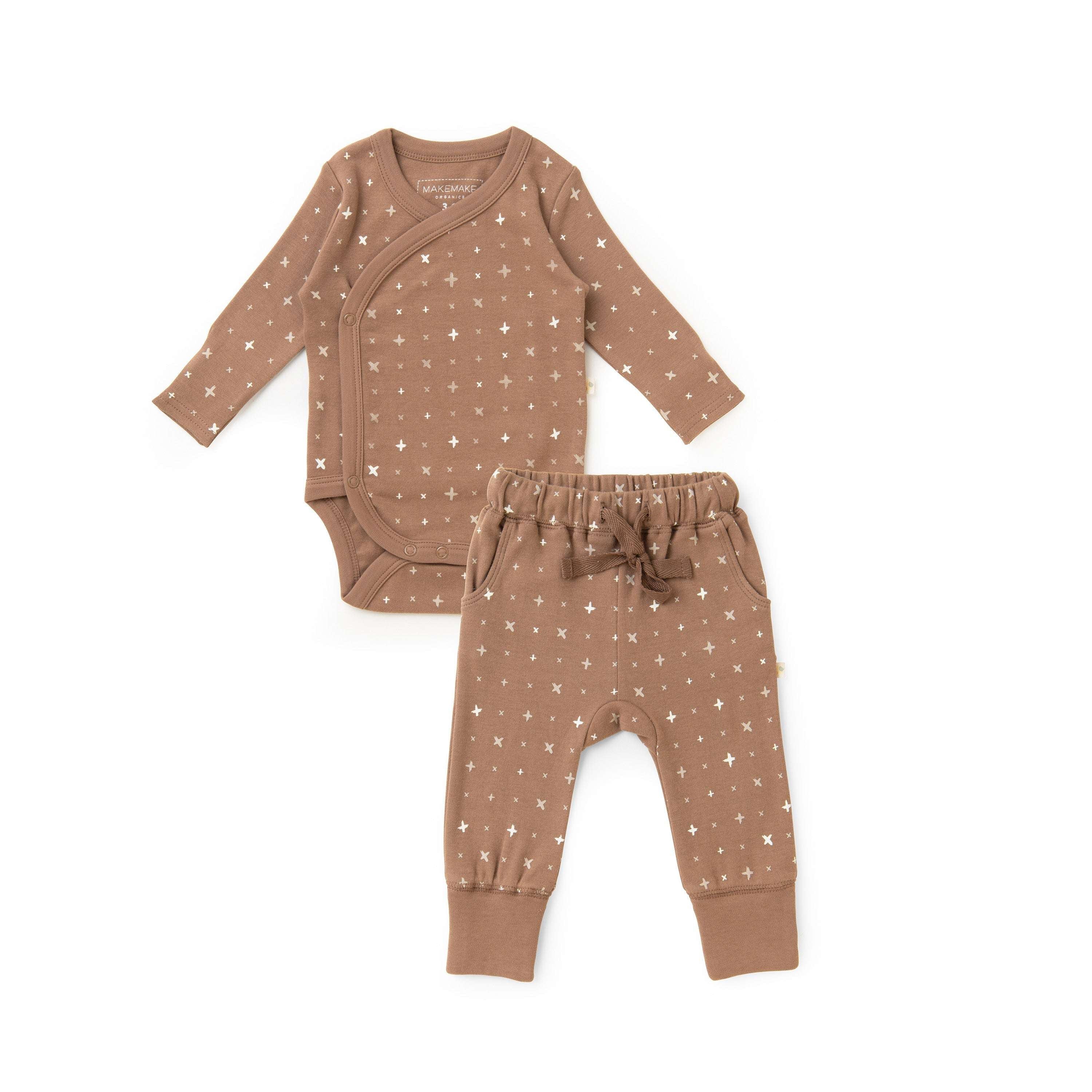 Organic Kimono Onesie & Pants Set | Sparkle Milk & Baby