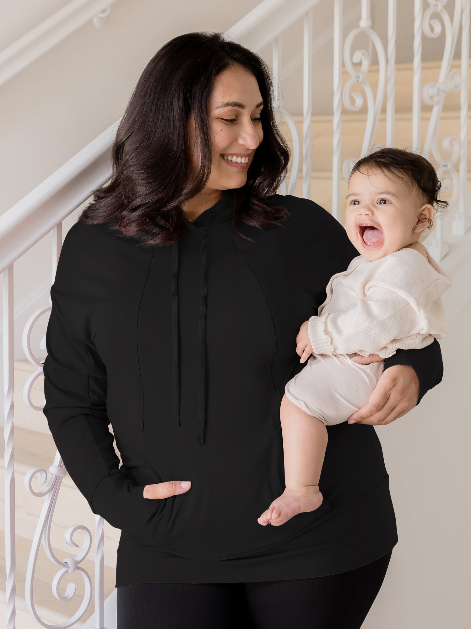 Bamboo Maternity & Nursing Hoodie | Black | Milk & Baby