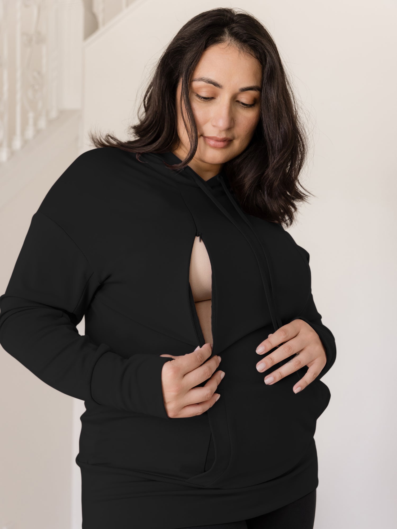 Bamboo Maternity & Nursing Hoodie | Black | Milk & Baby