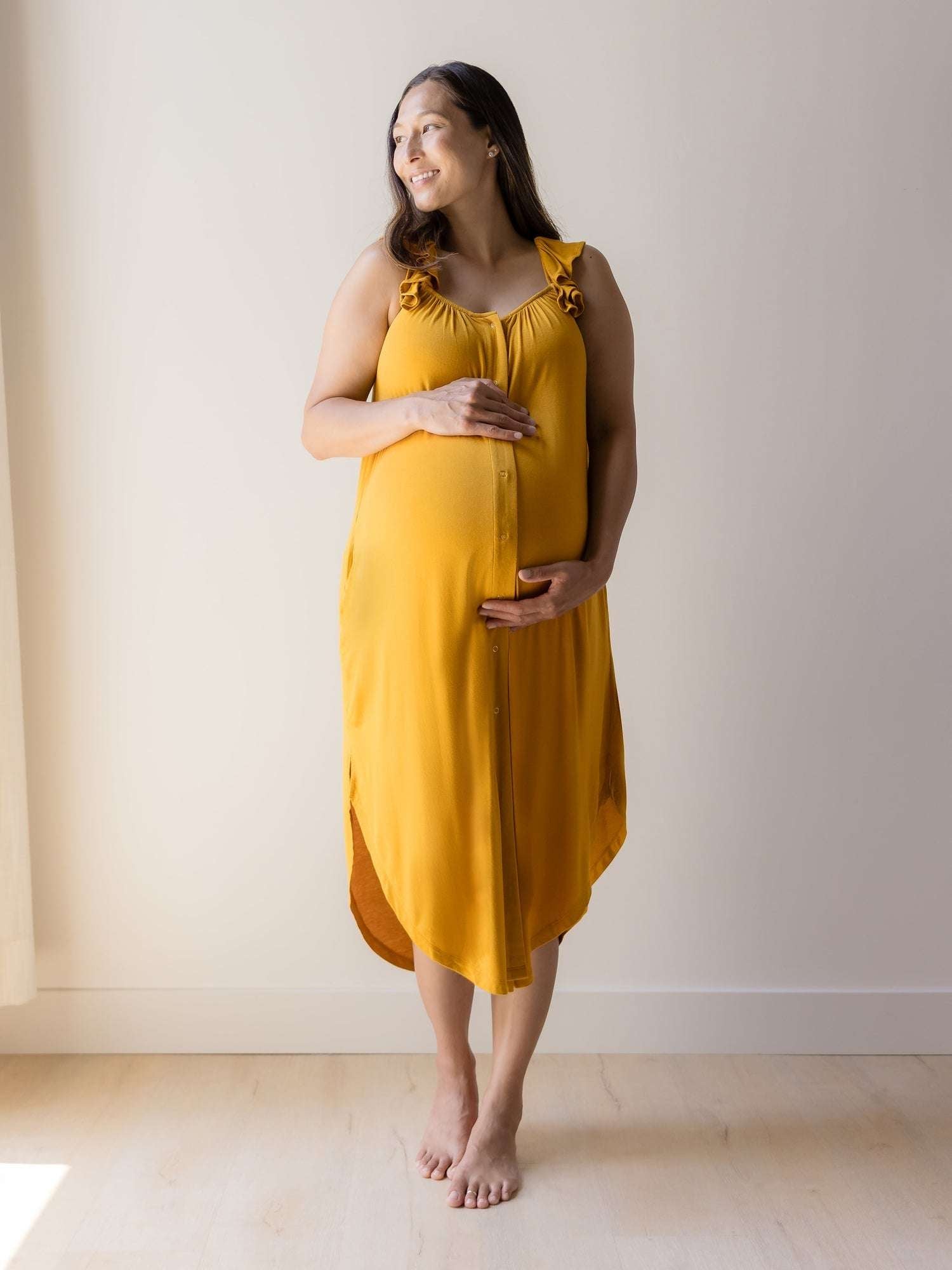 Ruffle Strap Labor & Delivery Gown | Honey | Milk & Baby