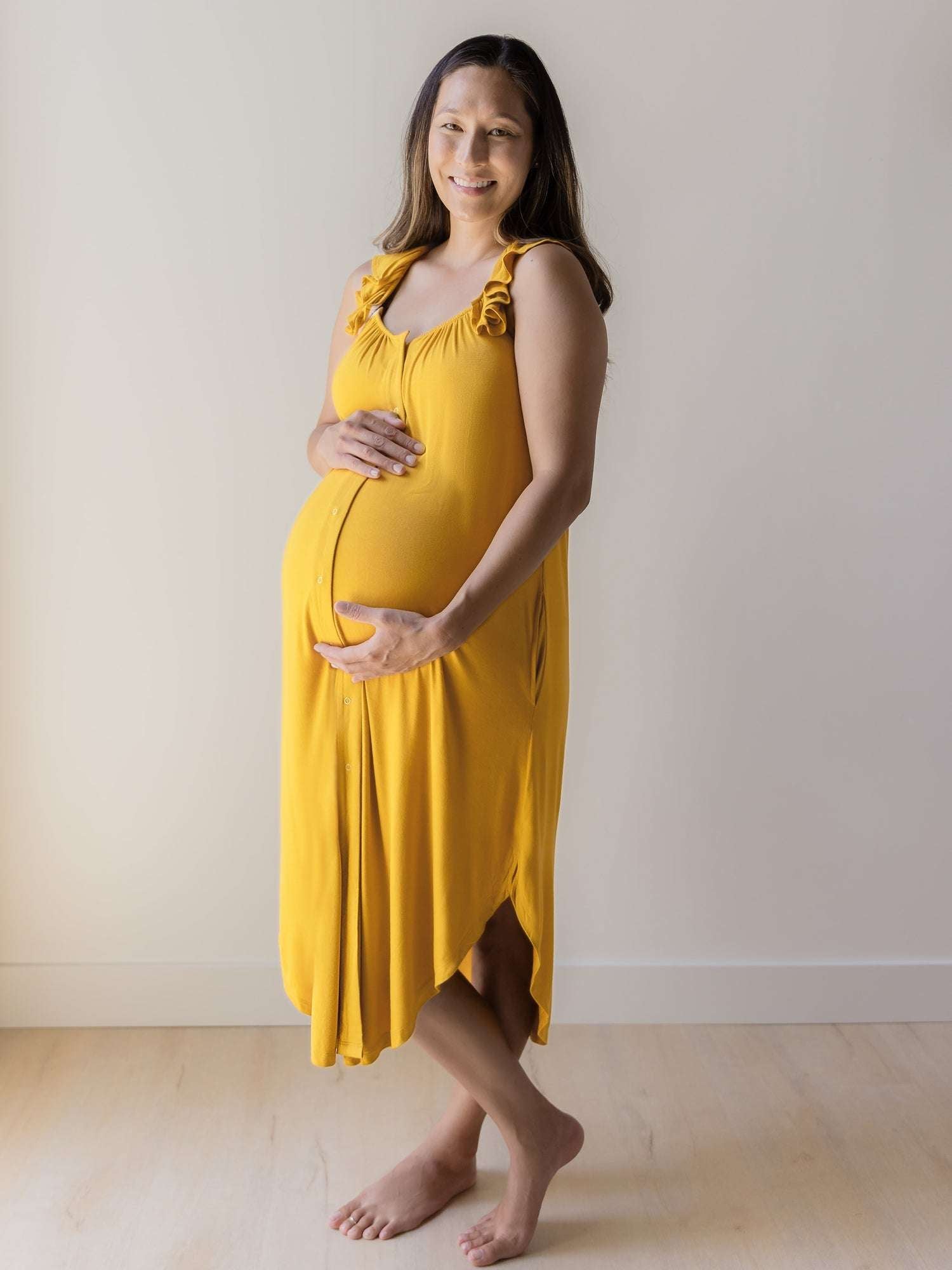 Ruffle Strap Labor & Delivery Gown | Honey | Milk & Baby