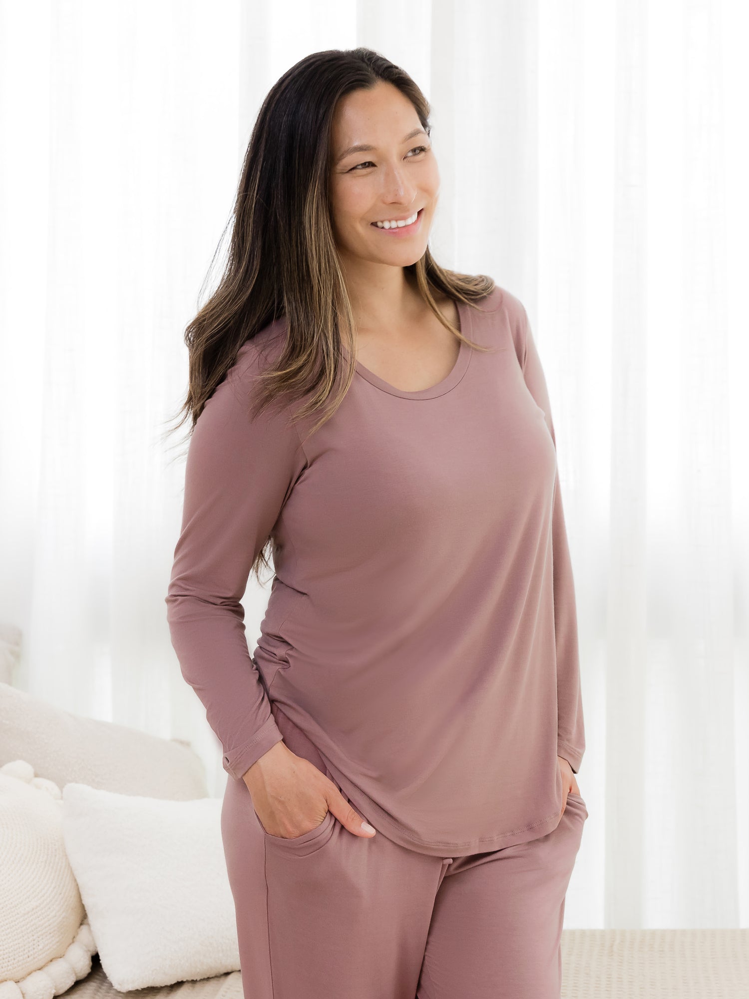 Bamboo Maternity & Nursing Long Sleeve T-shirt | Twilight | Milk & Baby