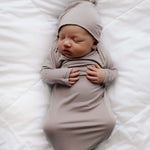 Harbor Mist Knotted Newborn Baby Gown | Milk & Baby