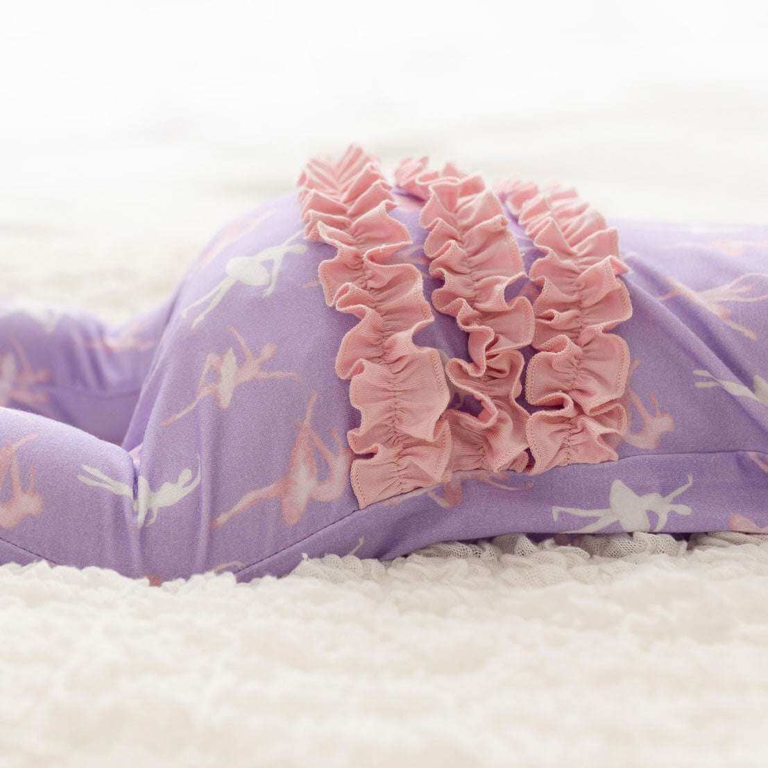 Lillian Ballerinas Bamboo Ruffle Convertible Footie | Milk & Baby