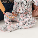 Allie Floral Bamboo Ruffle Convertible Footie | Milk & Baby