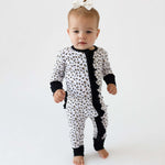 Allie Leopard Bamboo Ruffle Convertible Footie | Milk & Baby