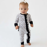 Allie Leopard Bamboo Ruffle Convertible Footie | Milk & Baby