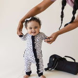 Allie Leopard Bamboo Ruffle Convertible Footie | Milk & Baby