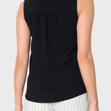 Crochet Ruffle Placket Button Front Blouse