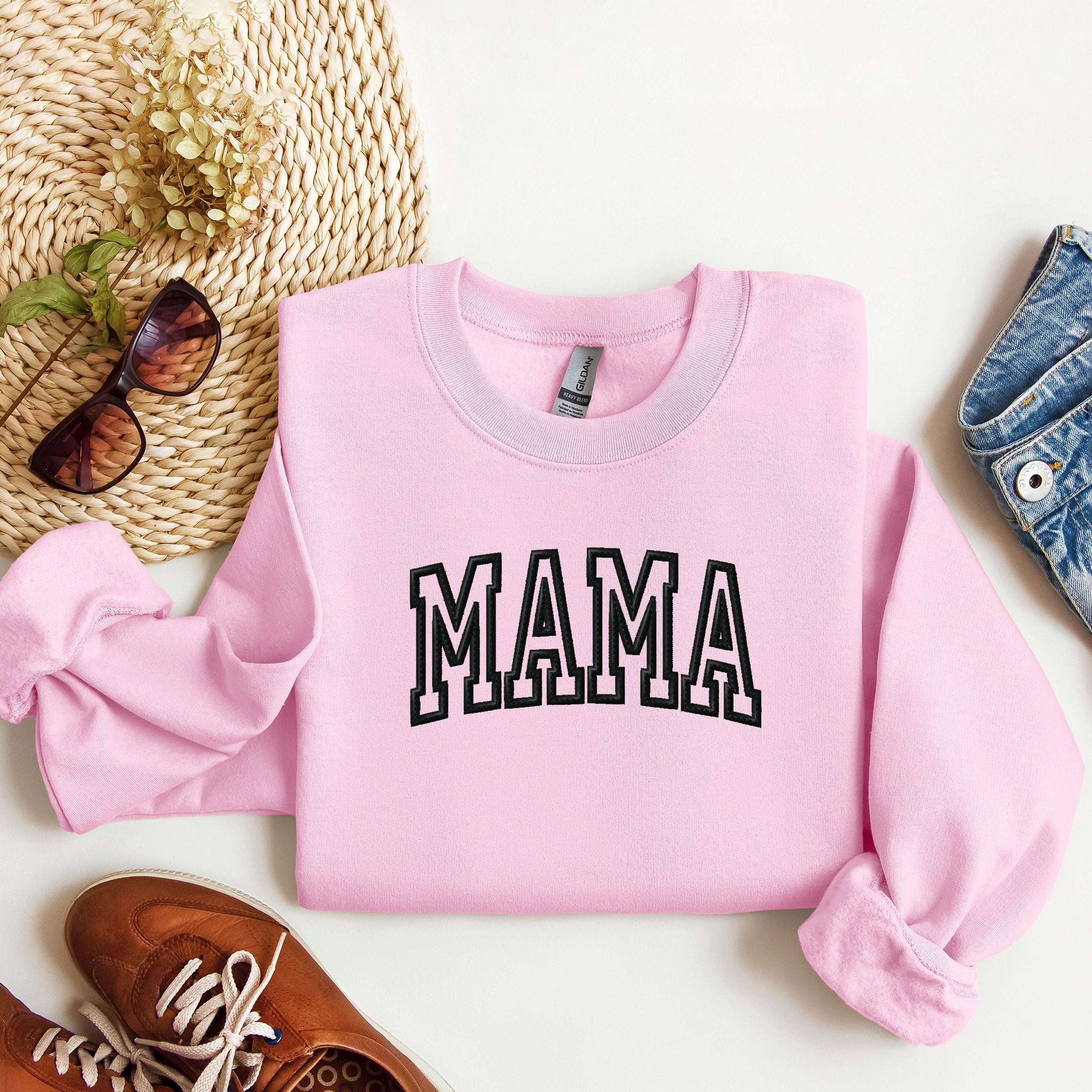 Embroidered Mama | Sweatshirt Milk & Baby