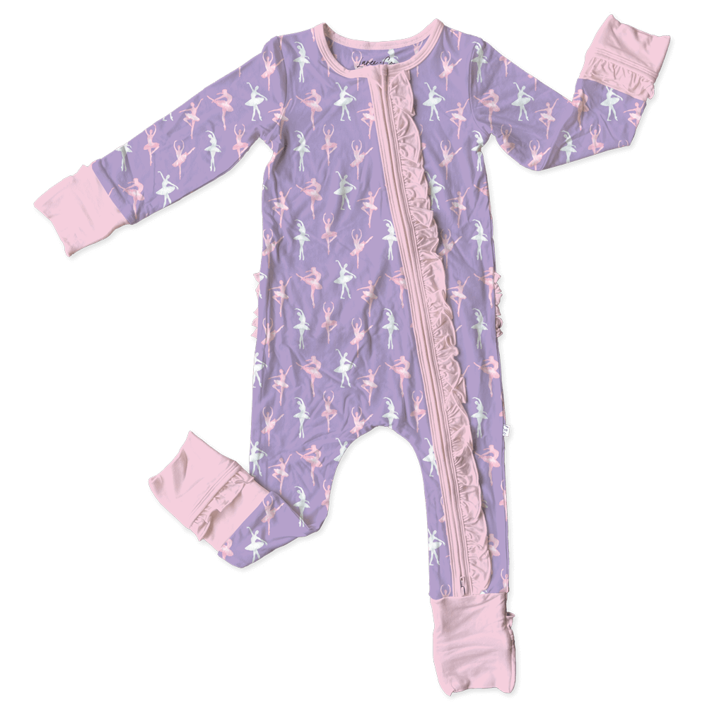 Lillian Ballerinas Bamboo Ruffle Convertible Footie | Milk & Baby