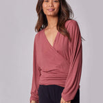 Nursing & Maternity Everywhere Long-Sleeve Wrap Blouse | Terra | Milk & Baby