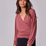 Nursing & Maternity Everywhere Long-Sleeve Wrap Blouse | Terra | Milk & Baby