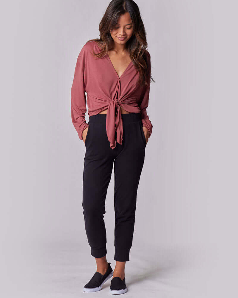Nursing & Maternity Everywhere Long-Sleeve Wrap Blouse | Terra | Milk & Baby