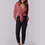 Nursing & Maternity Everywhere Long-Sleeve Wrap Blouse | Terra | Milk & Baby