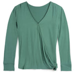 Nursing & Maternity Everywhere Long-Sleeve Wrap Blouse | Mineral | Milk & Baby