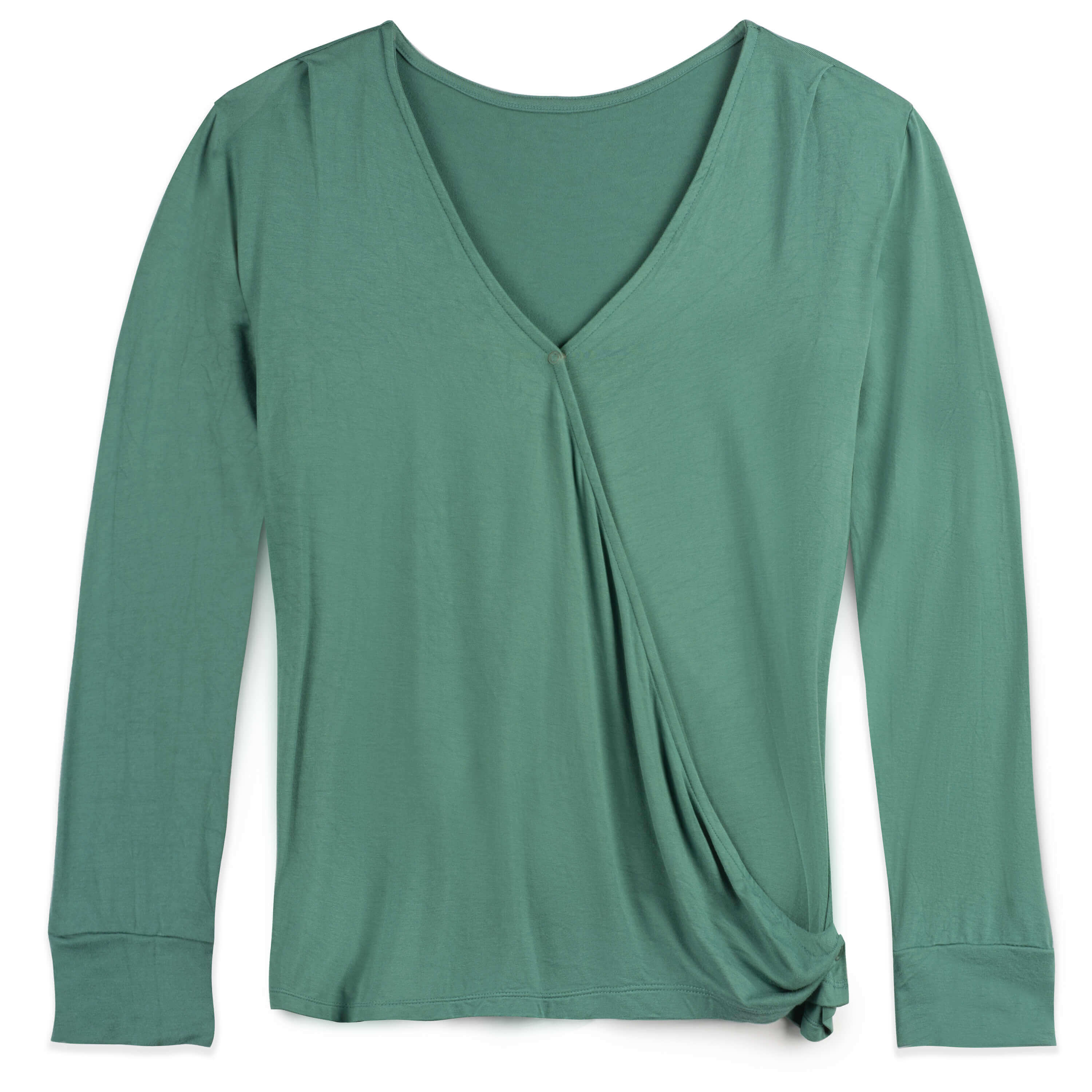 Nursing & Maternity Everywhere Long-Sleeve Wrap Blouse | Mineral | Milk & Baby