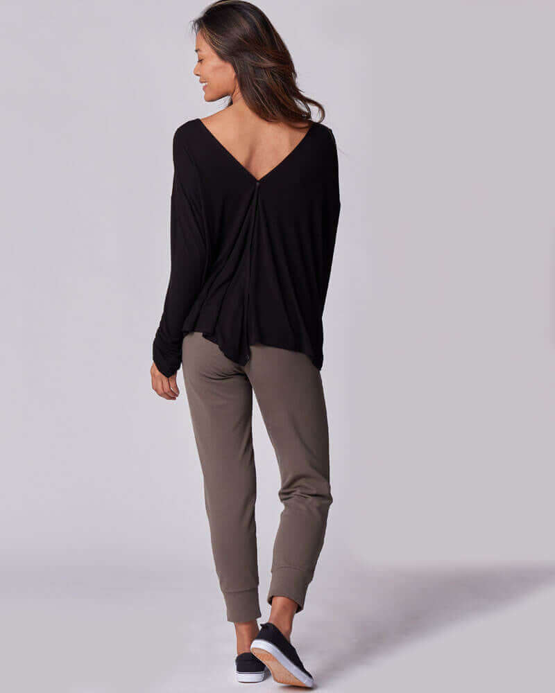 Nursing & Maternity Everywhere Long-Sleeve Wrap Blouse | Black | Milk & Baby