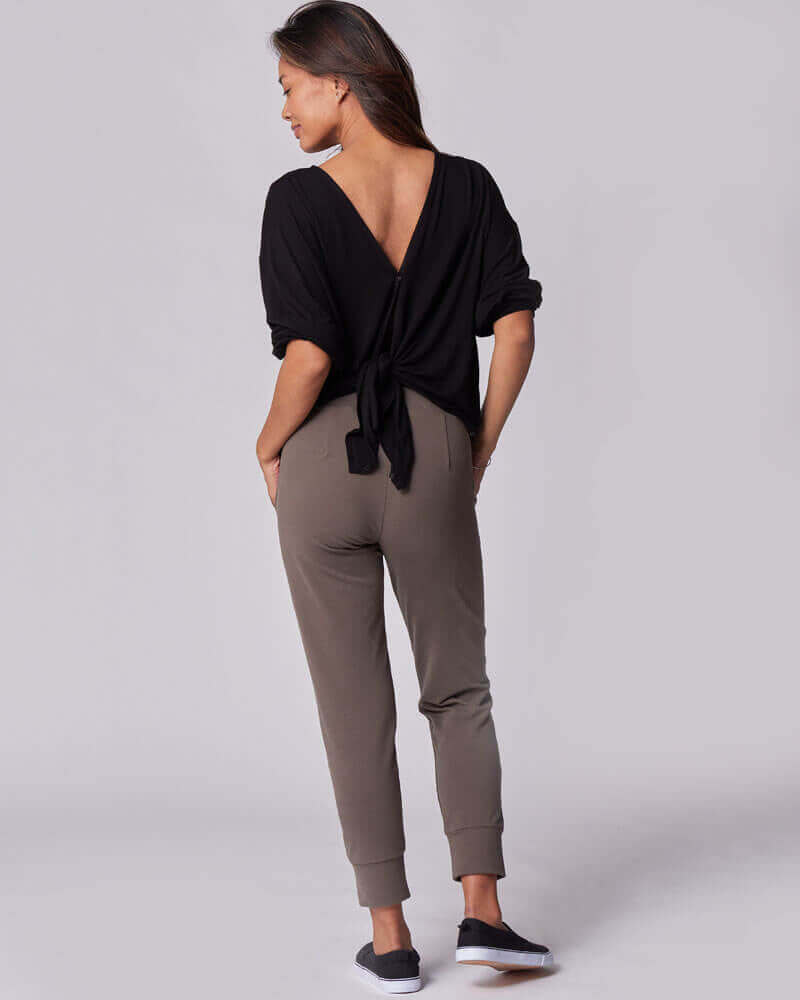 Nursing & Maternity Everywhere Long-Sleeve Wrap Blouse | Black | Milk & Baby