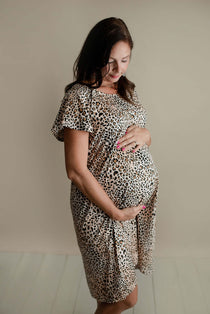 Leopard Print Labor & Delivery Gown | Milk & Baby