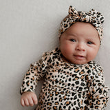 Leopard Knotted Newborn Baby Gown