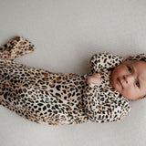Leopard Knotted Newborn Baby Gown