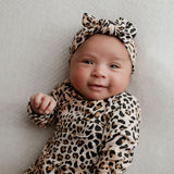 Leopard Knotted Newborn Baby Gown