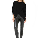 Let Loose Crossover Long Sleeve Maternity/Nursing Knit Top