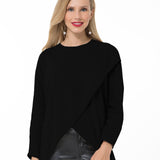 Accouchée Let Loose Crossover Knit Top - Black