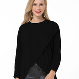 Let Loose Crossover Long Sleeve Maternity/Nursing Knit Top