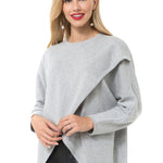 Accouchée Let Loose Crossover Knit Top - Grey