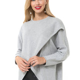 Accouchée Let Loose Crossover Knit Top - Grey