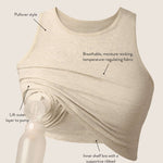 Sublime® Bamboo Hands-Free Pumping Longline Bra Top | Light Mauve | Milk & Baby