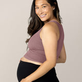 Sublime® Bamboo Maternity & Nursing Longline Bra Top | Twilight