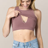 Sublime® Bamboo Maternity & Nursing Longline Bra Top | Twilight