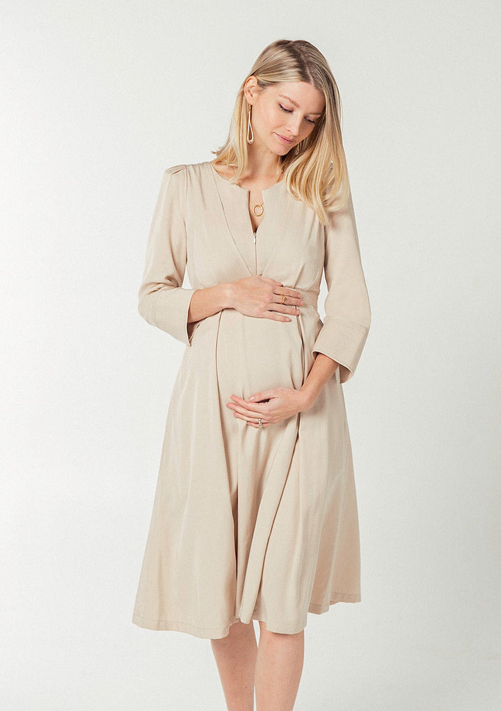 Sarah TENCEL Empire Maternity & Nursing Dress Milk & Baby
