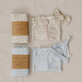 Blue Gingham Bamboo Stretch Swaddle