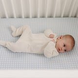 Blue Gingham Bamboo Stretch Crib Sheet