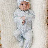 Blue Gingham Bamboo Head Wrap
