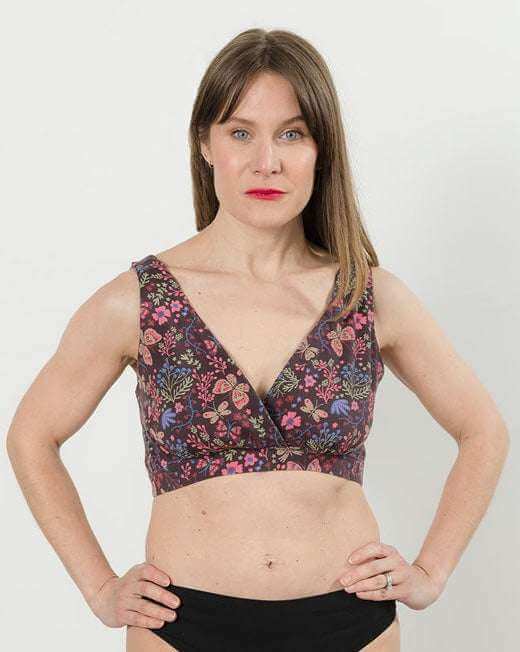 Cross-Front Pull-Over Nursing & Maternity Bralette - Flower Child | Milk & Baby